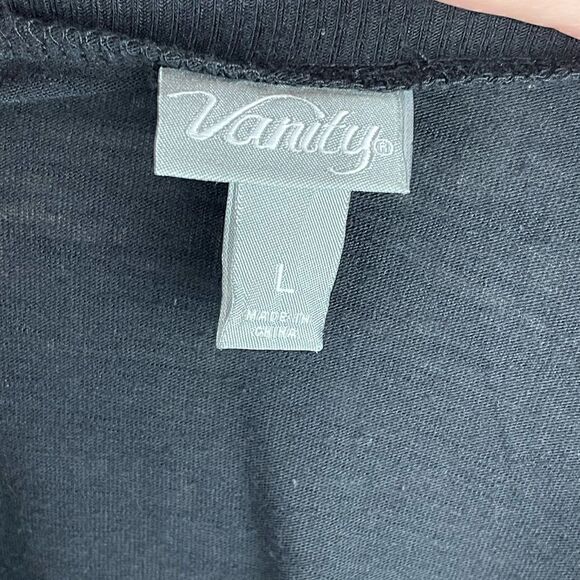 Pre-Loved Vanity Black and Metallic Silver Long Sleeve Sweatshirt Top Size L - Picture 5 of 6